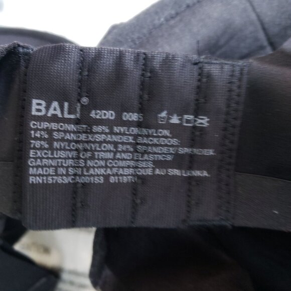 Bali Bra Size 42DD Black Beauty Lift No Show Underwire - Picture 6 of 7